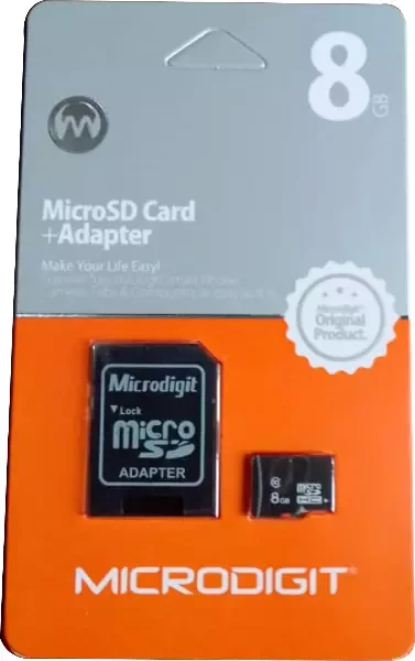 8GB MICRODIGIT microSD card + Adapter-
